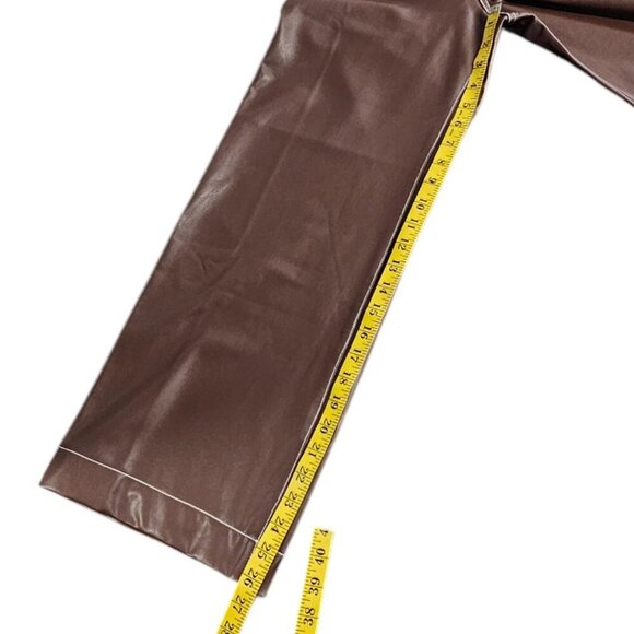 Anthropologie Maeve The Colette Crop Wide-Leg Pants, Faux-Leather Top-Stitch, 26 - Picture 7 of 10